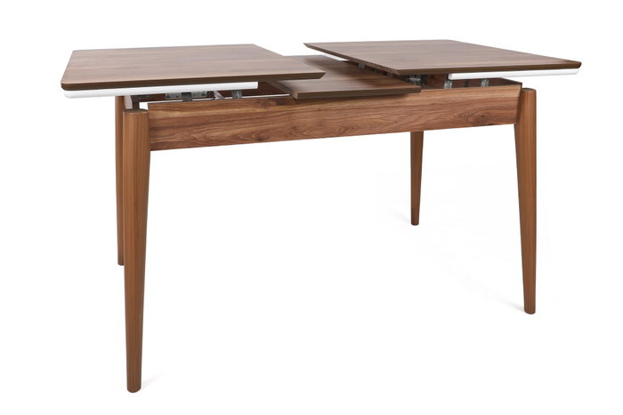 Hanah Home Sigma - 993 Mesa de comedor extensible Nogal y blanco Hanah Home Sigma - 993 Mesa de comedor extensible Nogal y blanco